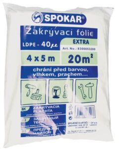 Zaščitna folija za pleskanje LDPE 40my 4x5M Spokar