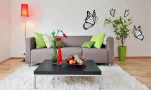 Stenske nalepke BELI METULJI CM11