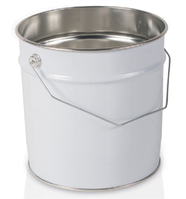 Kovinska posoda za barvo s pokrovom 10L bela Ø240mm 1 Kovinska posoda za barvo s pokrovom 10L bela Ø240mm