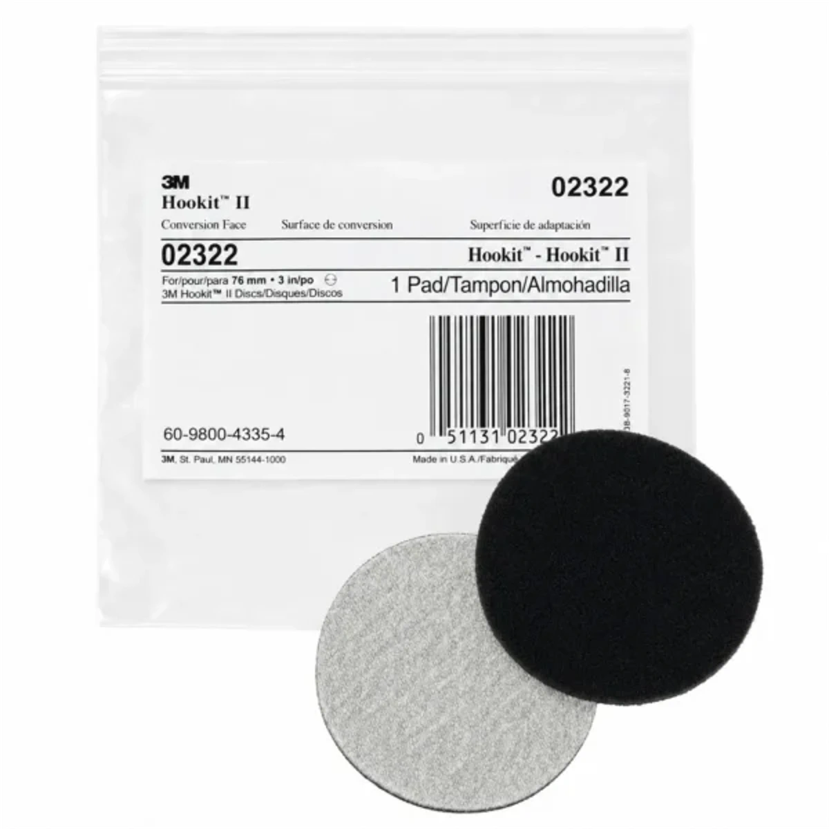 Adapter Ø 75mm Hookit v Hookit II 02322 3M 1 Adapter Ø 75mm Hookit v Hookit II 02322 3M